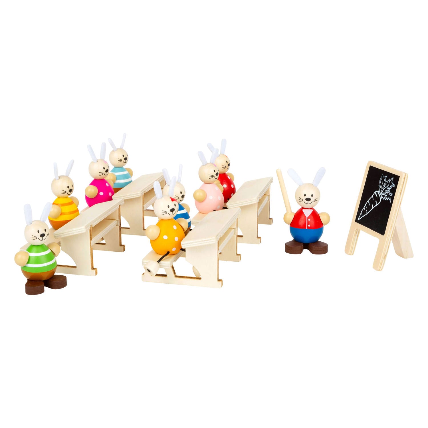 Small Foot Houten Poppenhuis Konijnenschool Klas Speelset