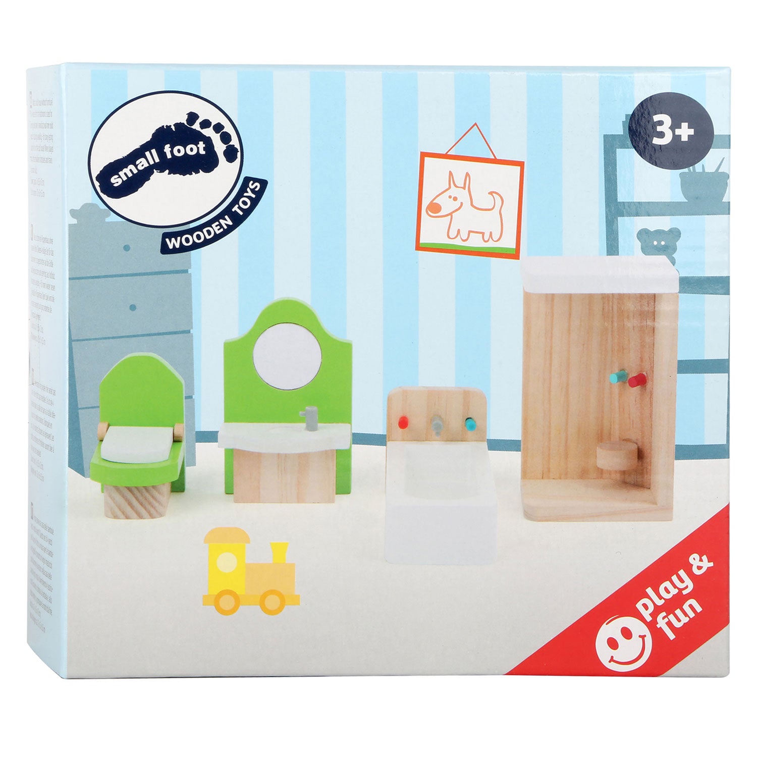 Small foot - wooden dollhouse furniture bathroom, 4 pcs.