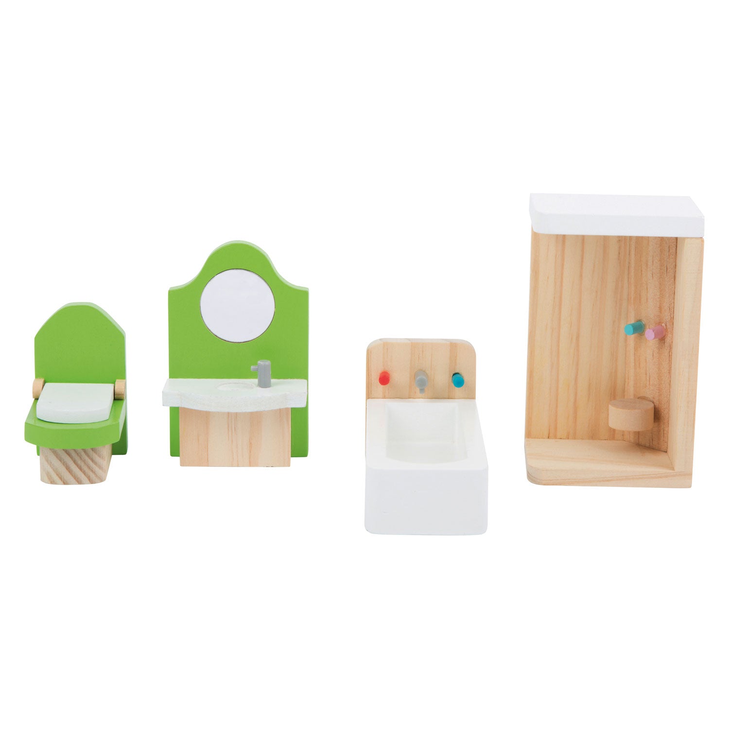 Small foot - wooden dollhouse furniture bathroom, 4 pcs.