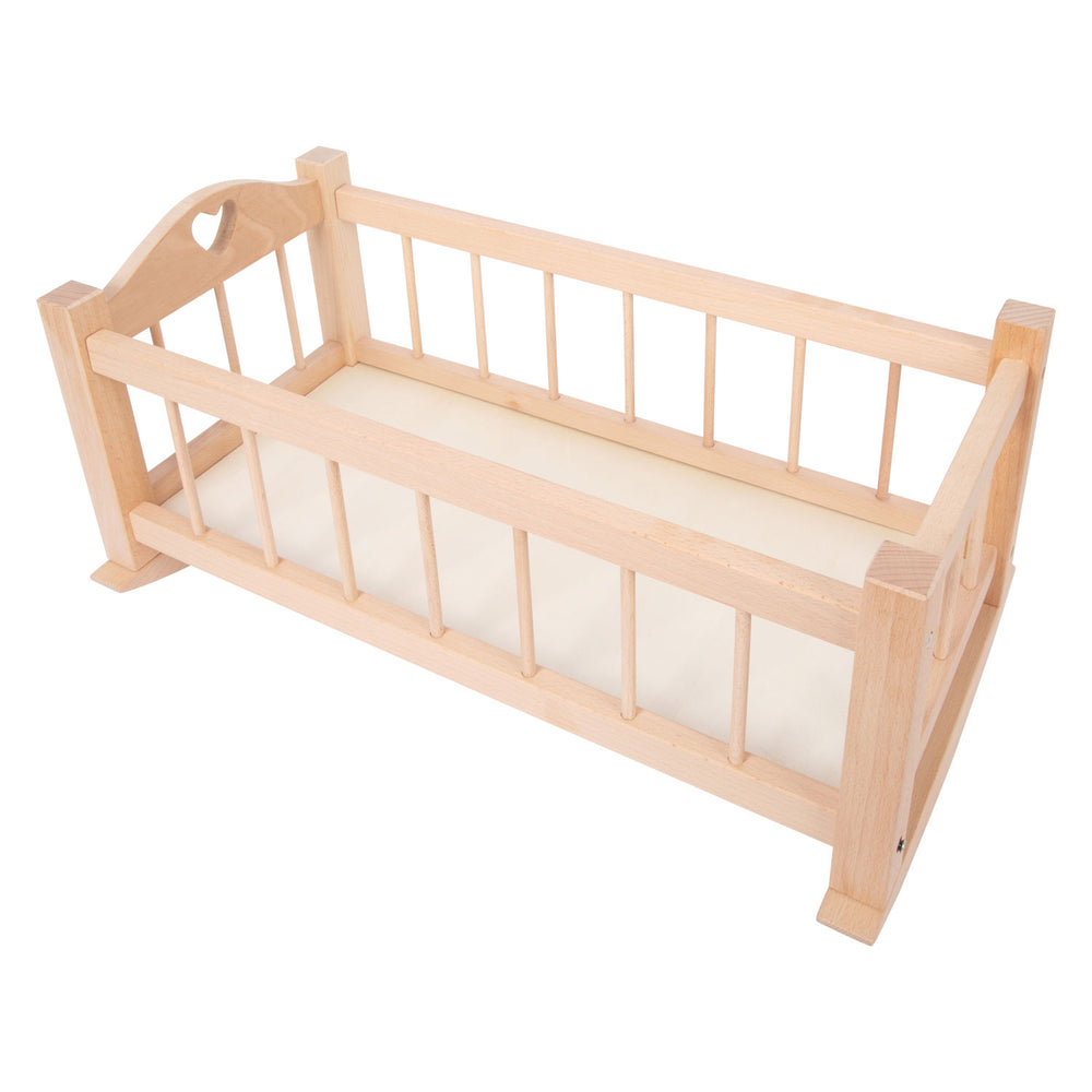 Small Foot Wooden Rocking Doll Bed Natural