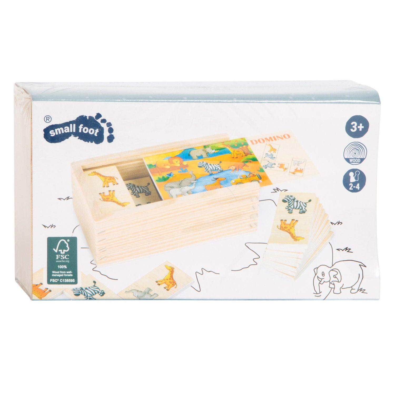 Small Foot - wooden dominoes game safari