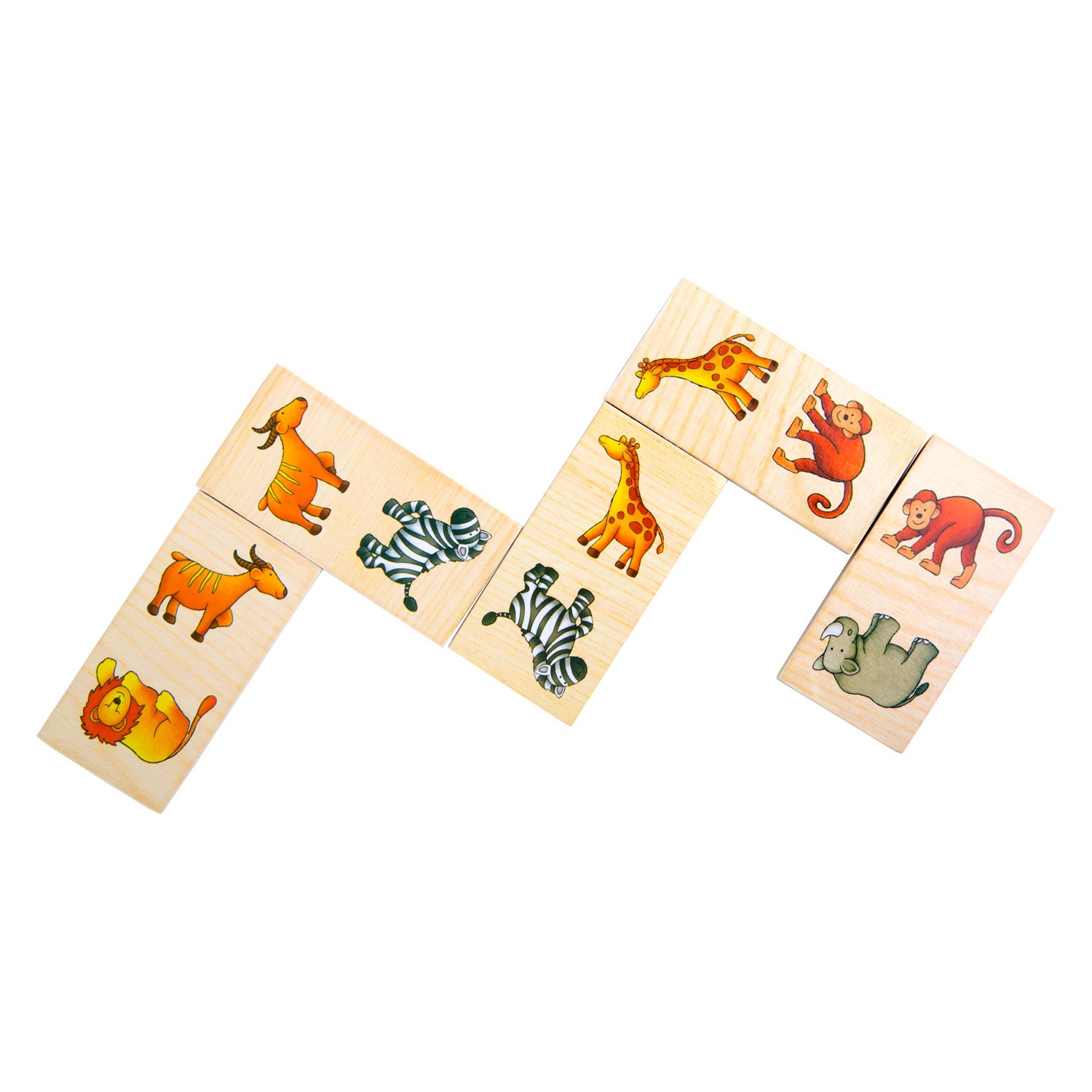 Small Foot - wooden dominoes game safari