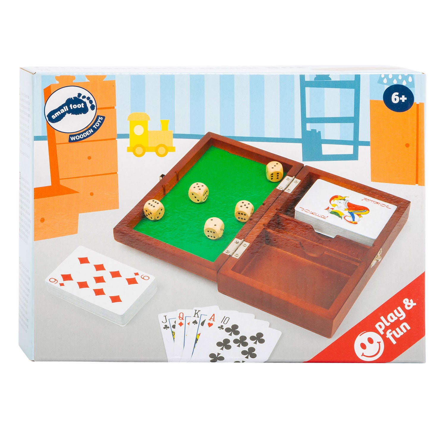 Small foot - playing cards and dice game in wooden box