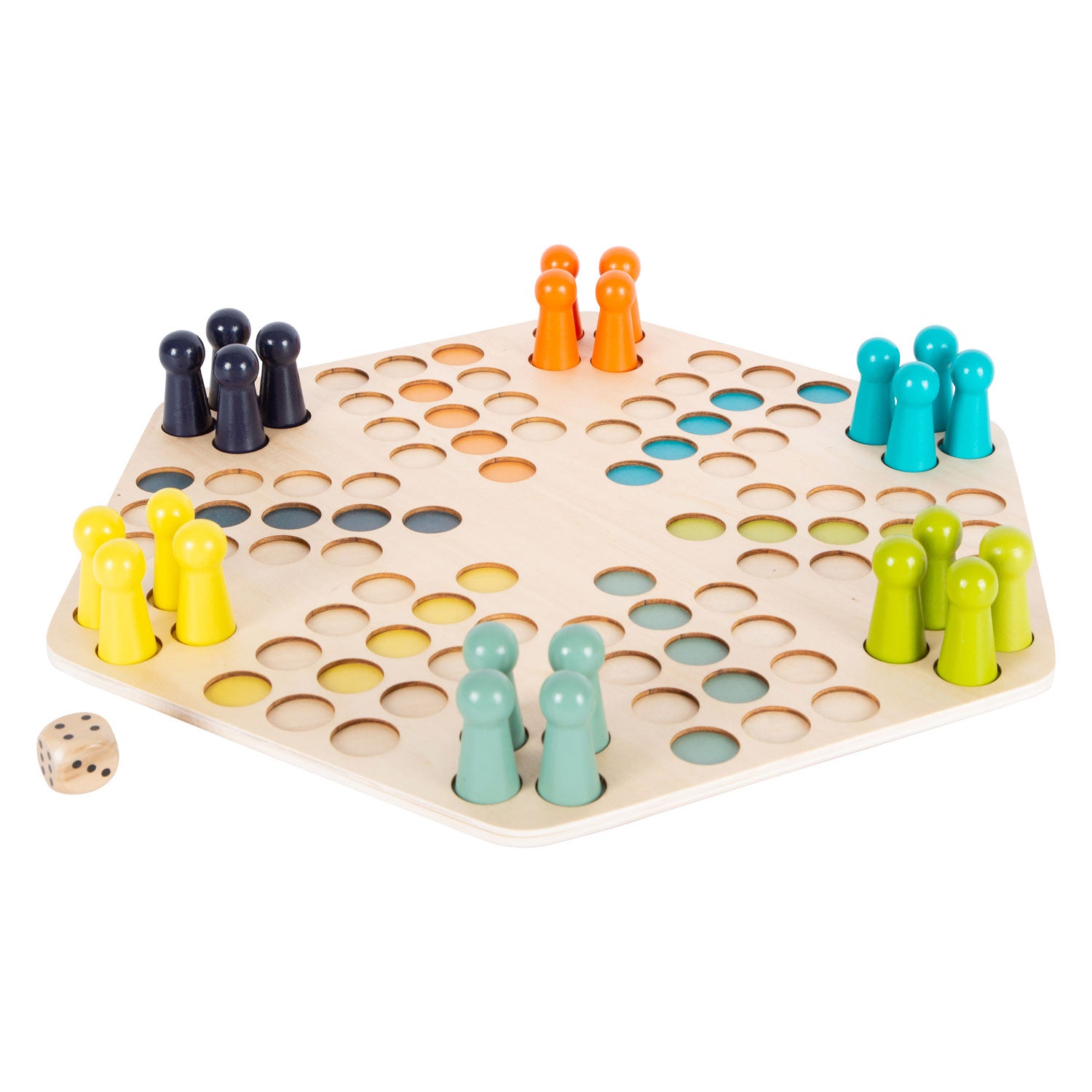 Small foot - wooden ludo game - 6 players