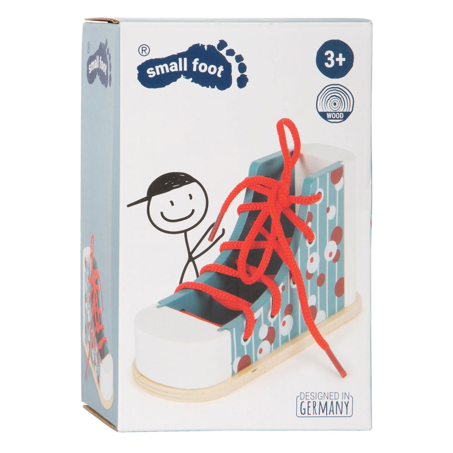Small foot - wooden lacing shoe with shoelace