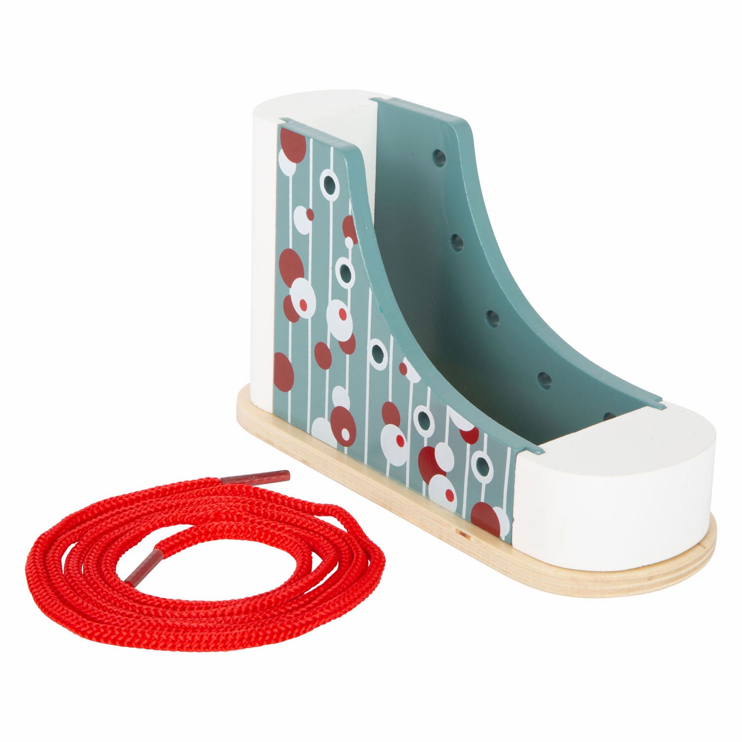 Small foot - wooden lacing shoe with shoelace