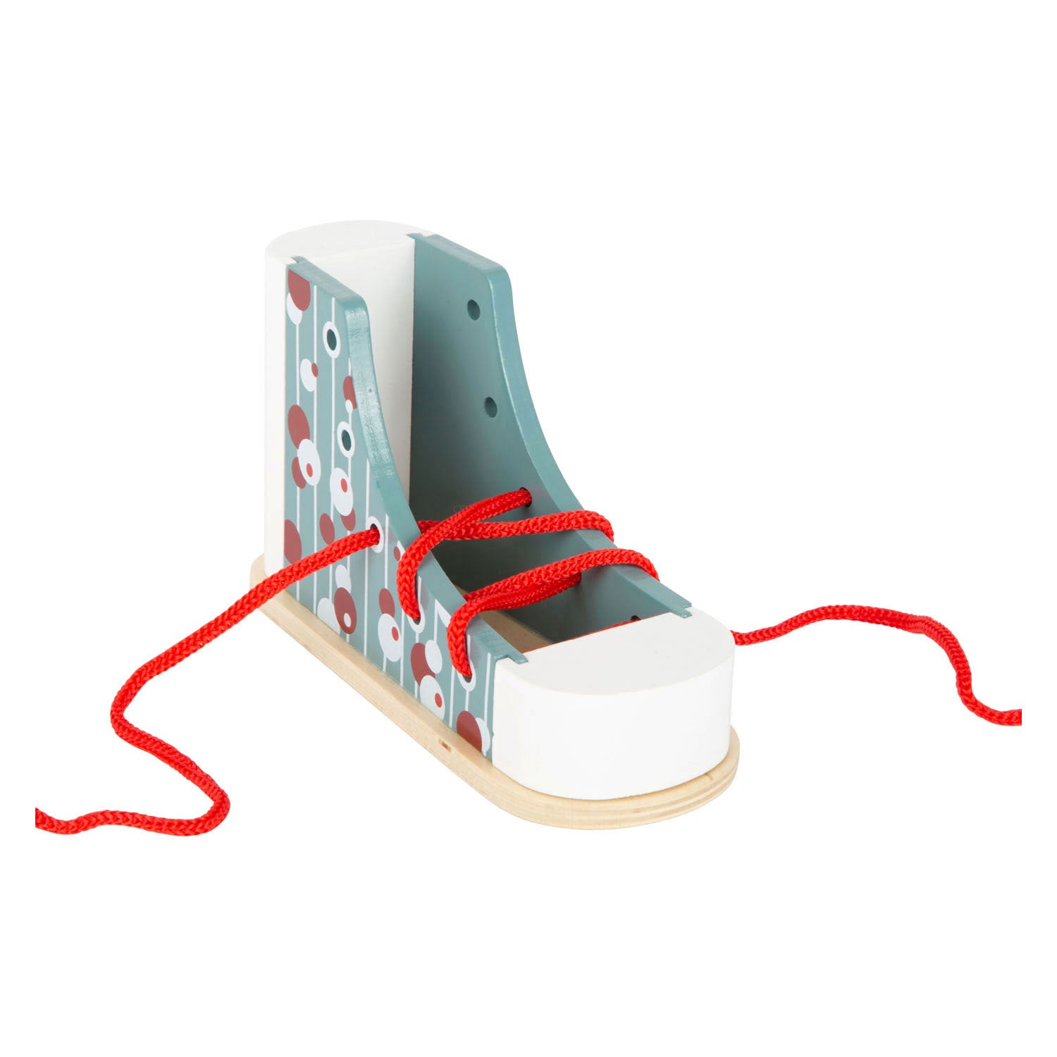 Small foot - wooden lacing shoe with shoelace