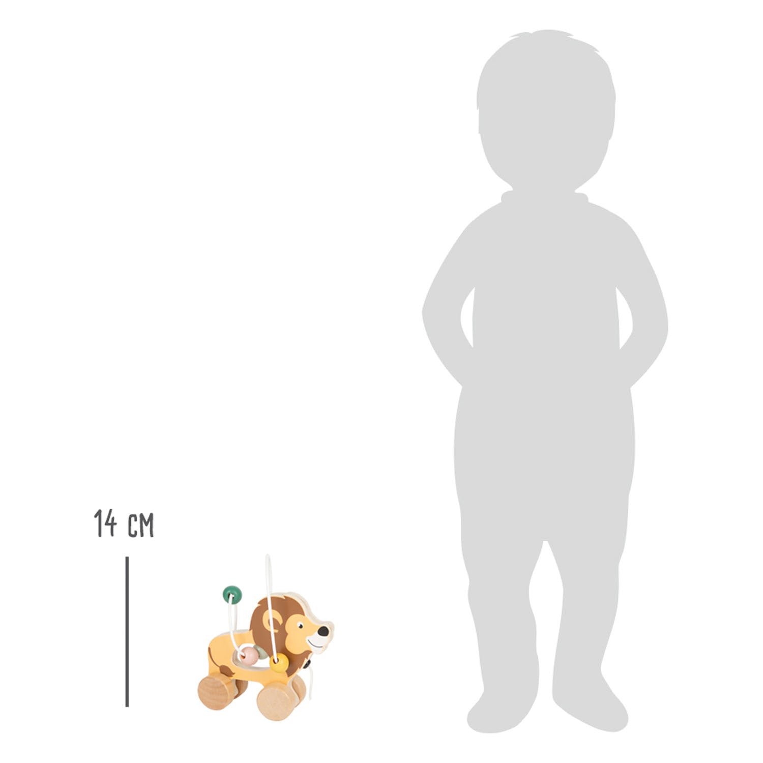 Small foot - houten trekfiguur met motoriekspiraal safari