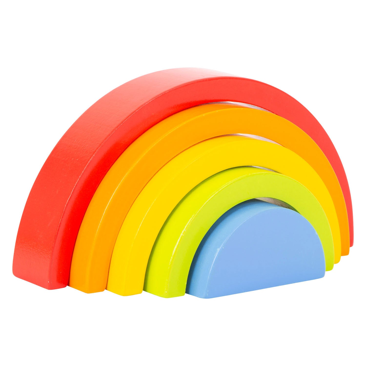 Small foot - houten bouwblokken regenboog, 5dlg.