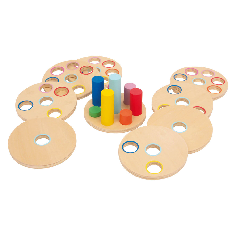 Small foot - Wooden stacking game Logisteck educational, 9 pcs.