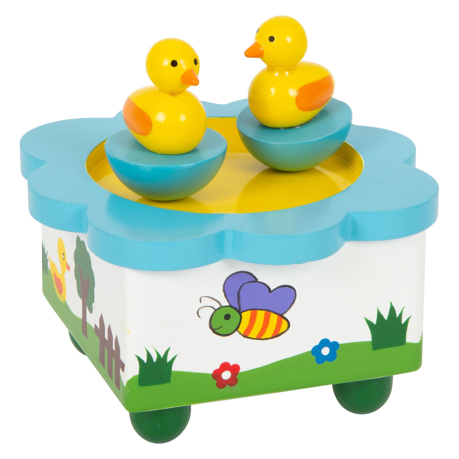 Small foot - houten muziekdoos eend