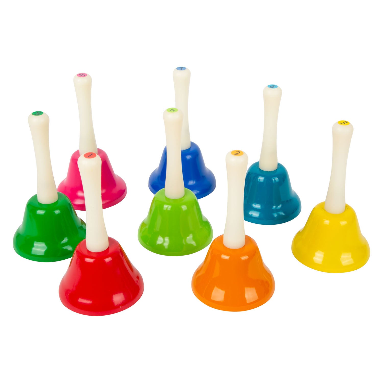 Small foot - gekleurde handbellen, set van 8