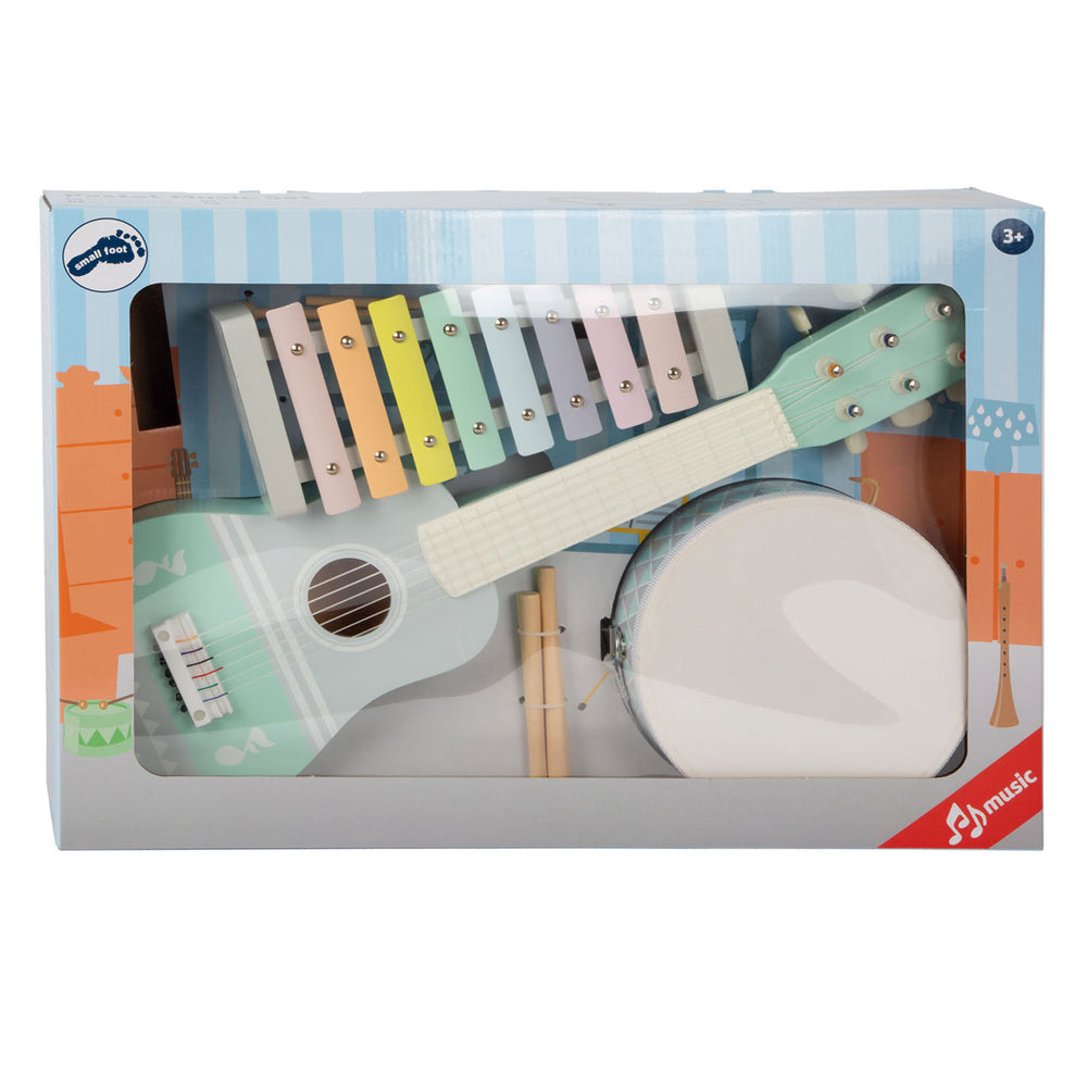 Small foot - wooden musical instrument set pastel, 7 pcs,