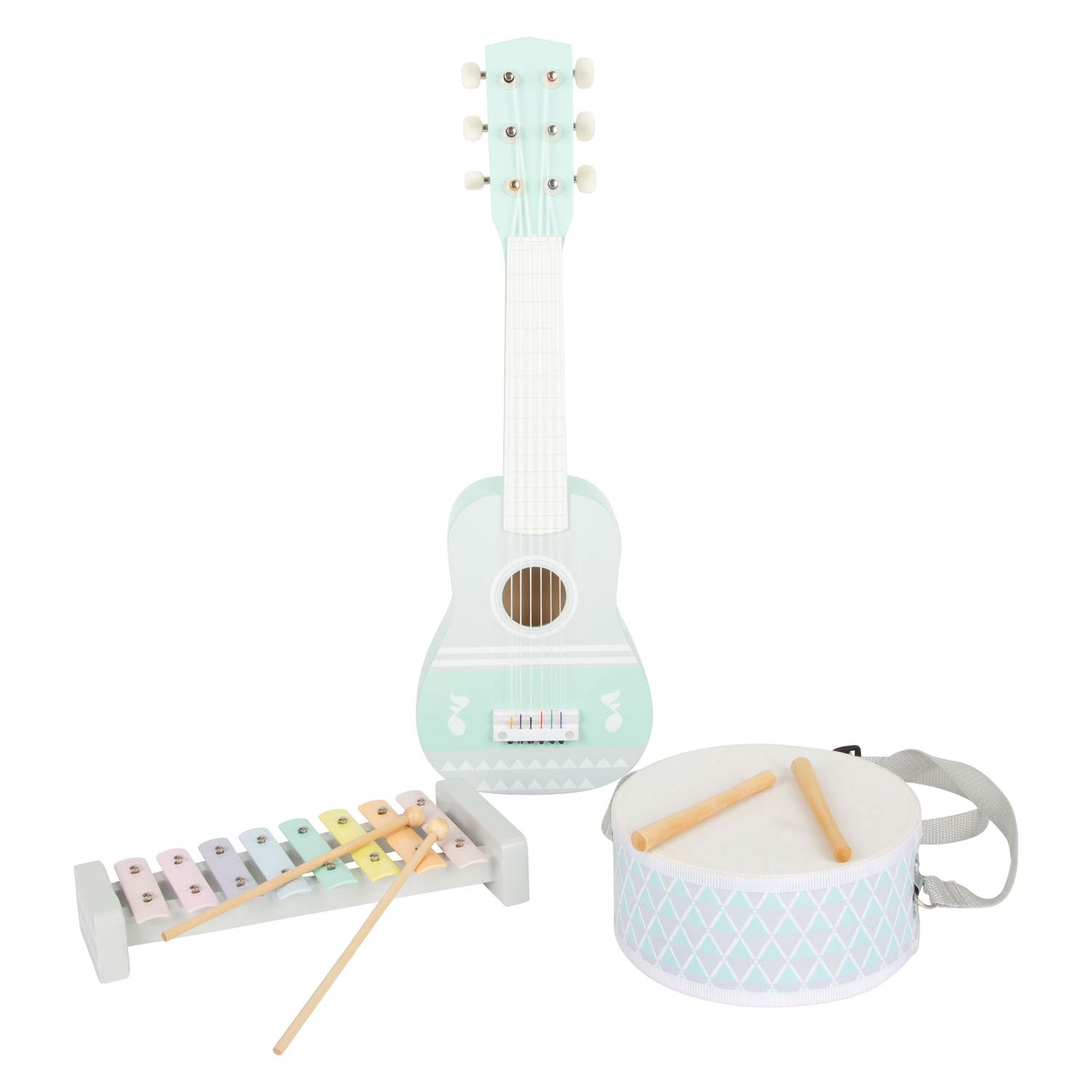 Small Foot Houten Muziekinstrumentenset Pastel, 7dlg,