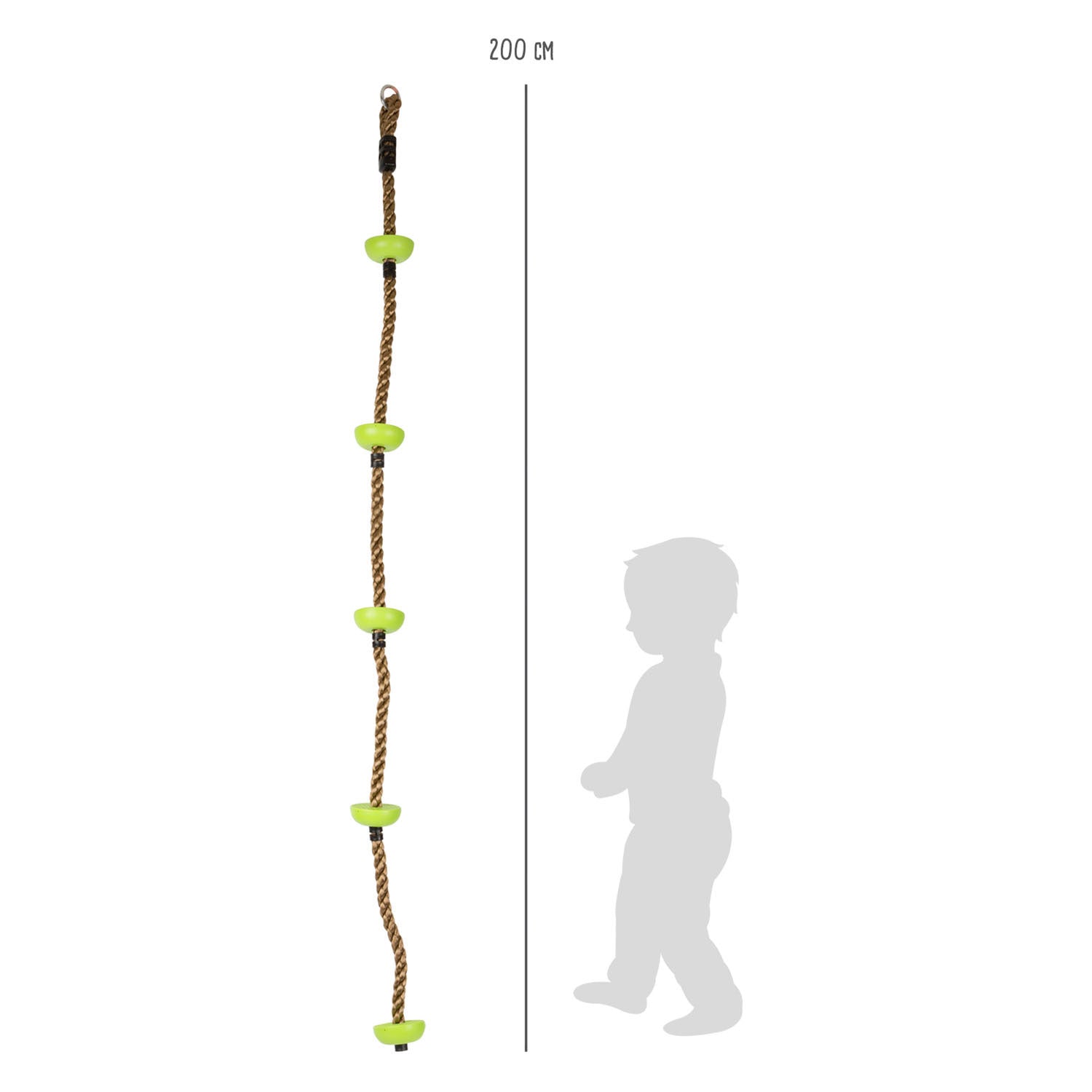 Kleine voet - klimtouw groen, 200cm