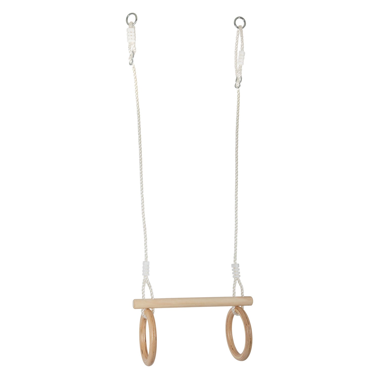 Kleine voet - houten trapeze met gymnastiekringen, 100cm