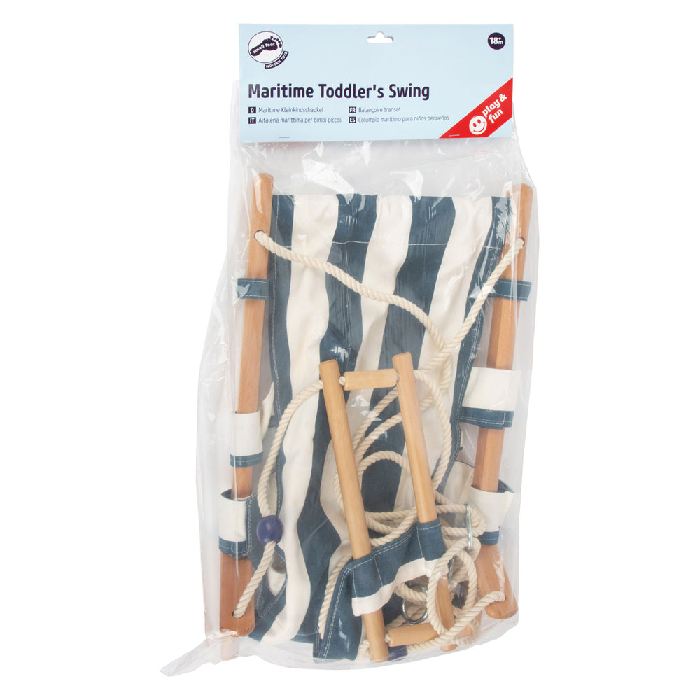 Small foot - Wooden toddler swing navy blue, 120cm