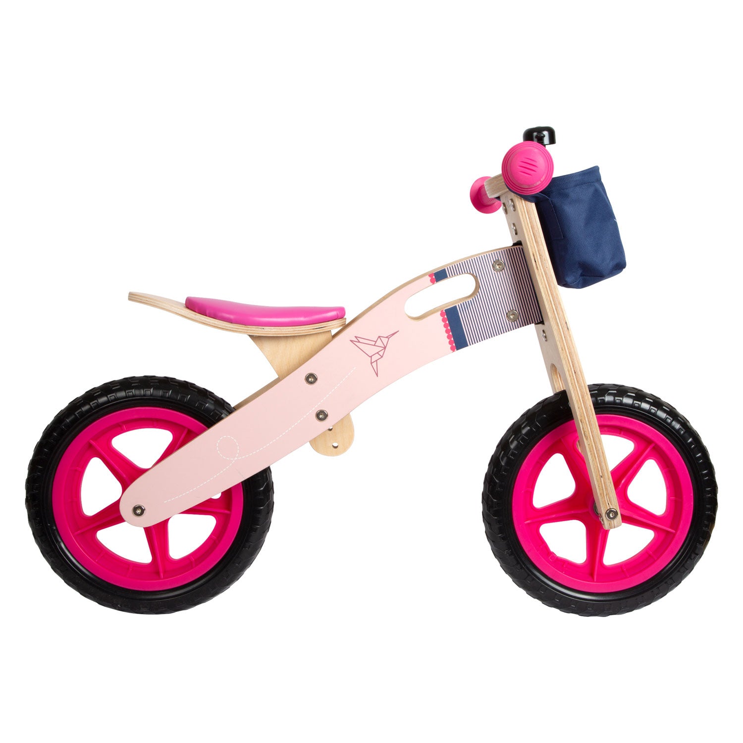 Small foot - Wooden balance bike hummingbird pink