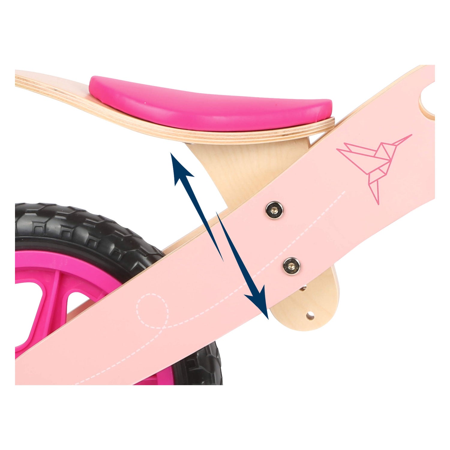 Small foot - Wooden balance bike hummingbird pink