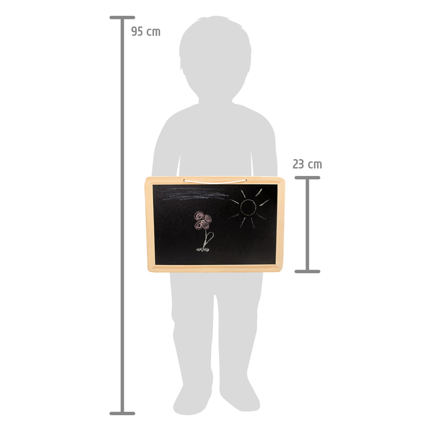 Small foot - Wooden chalkboard with coloured chalk, 7 pieces.