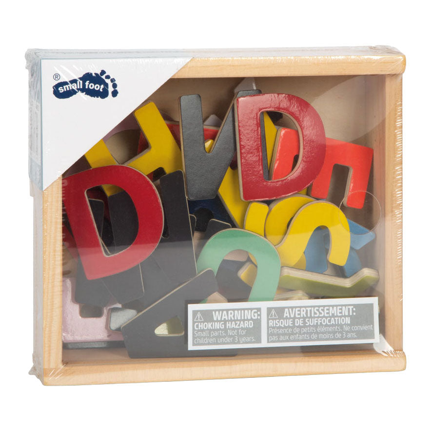 Small Foot - Wooden Magnetic Letters Colour, 37pcs.