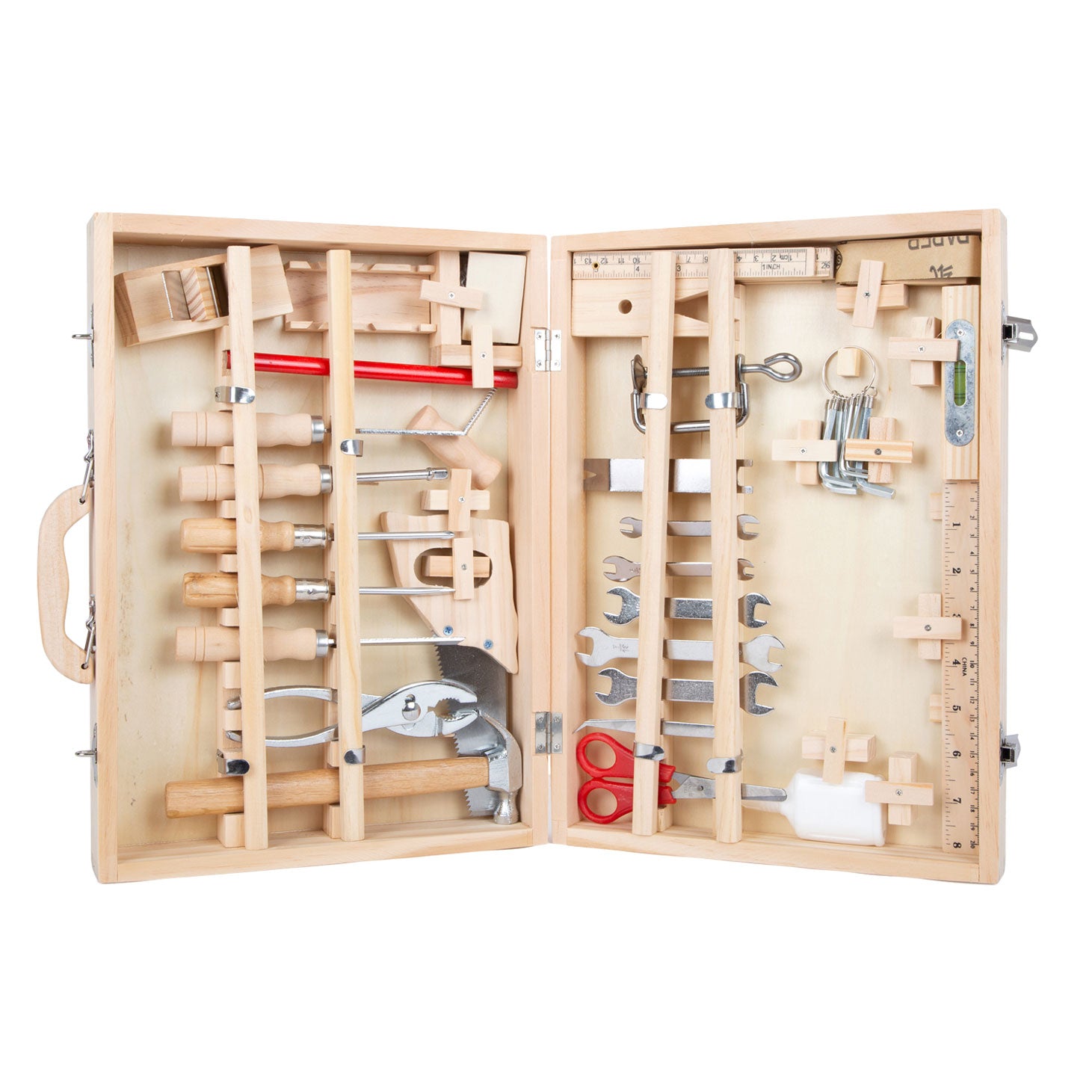 Kleine voet - houten gereedschapskist deluxe met gereedschap, 28dlg.