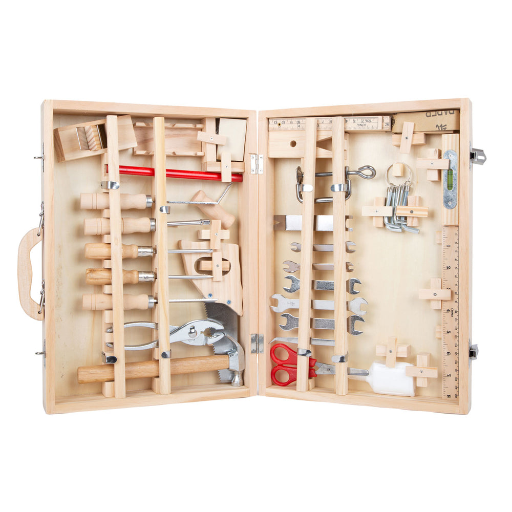 Small foot - wooden deluxe toolbox with tools, 28 pcs.