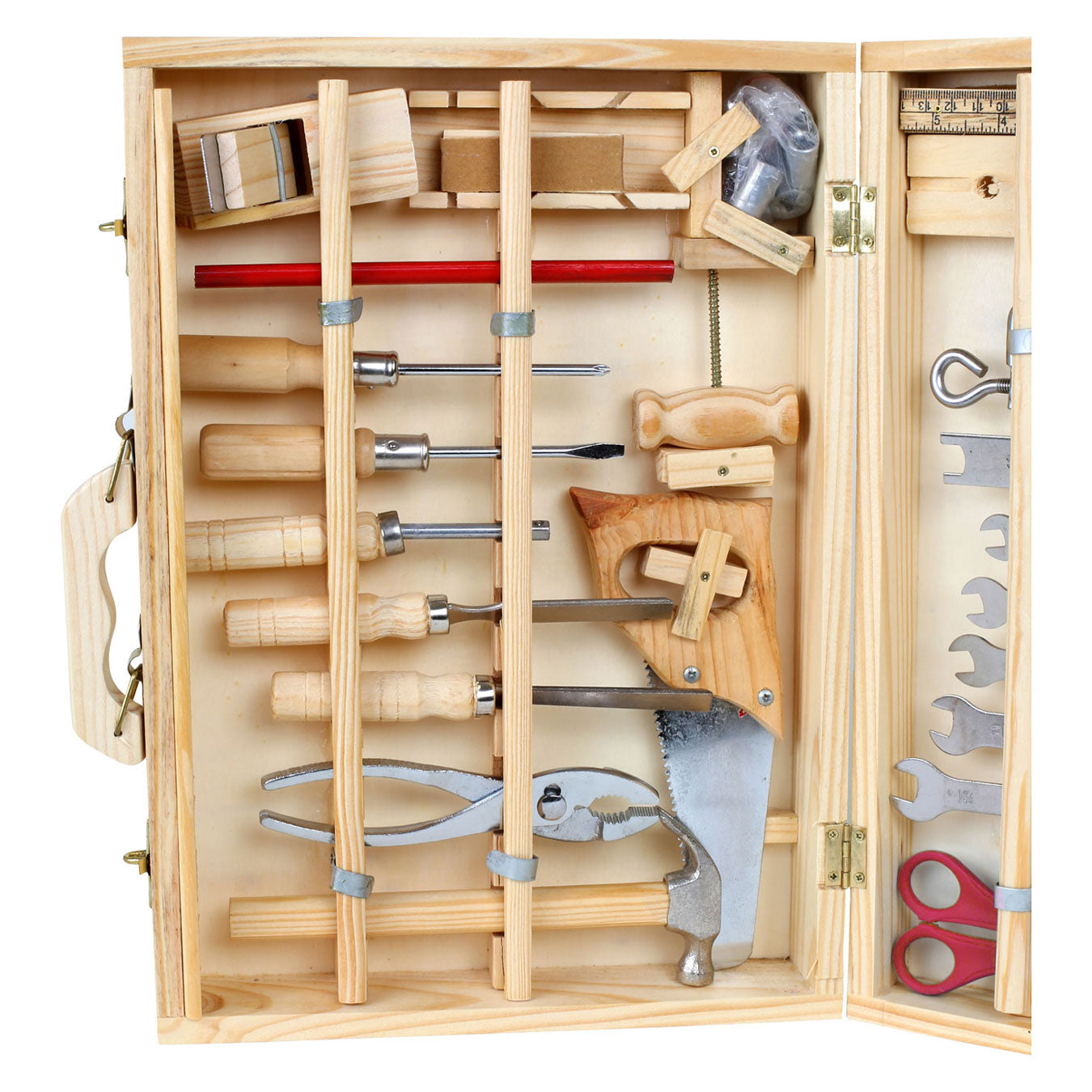 Kleine voet - houten gereedschapskist deluxe met gereedschap, 28dlg.
