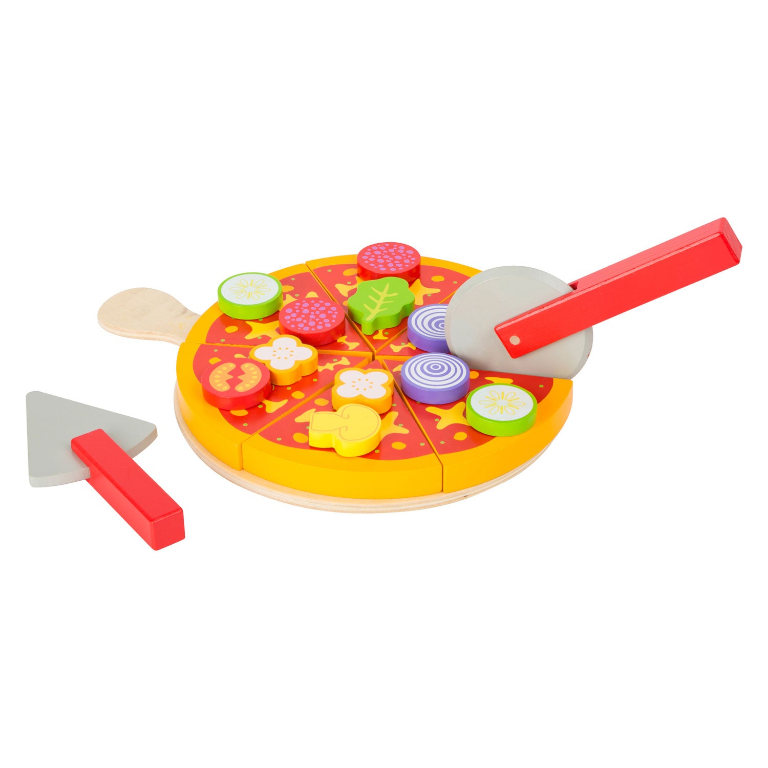 Small Foot Houten Snijen Speeleten Pizzaset, 21dlg.