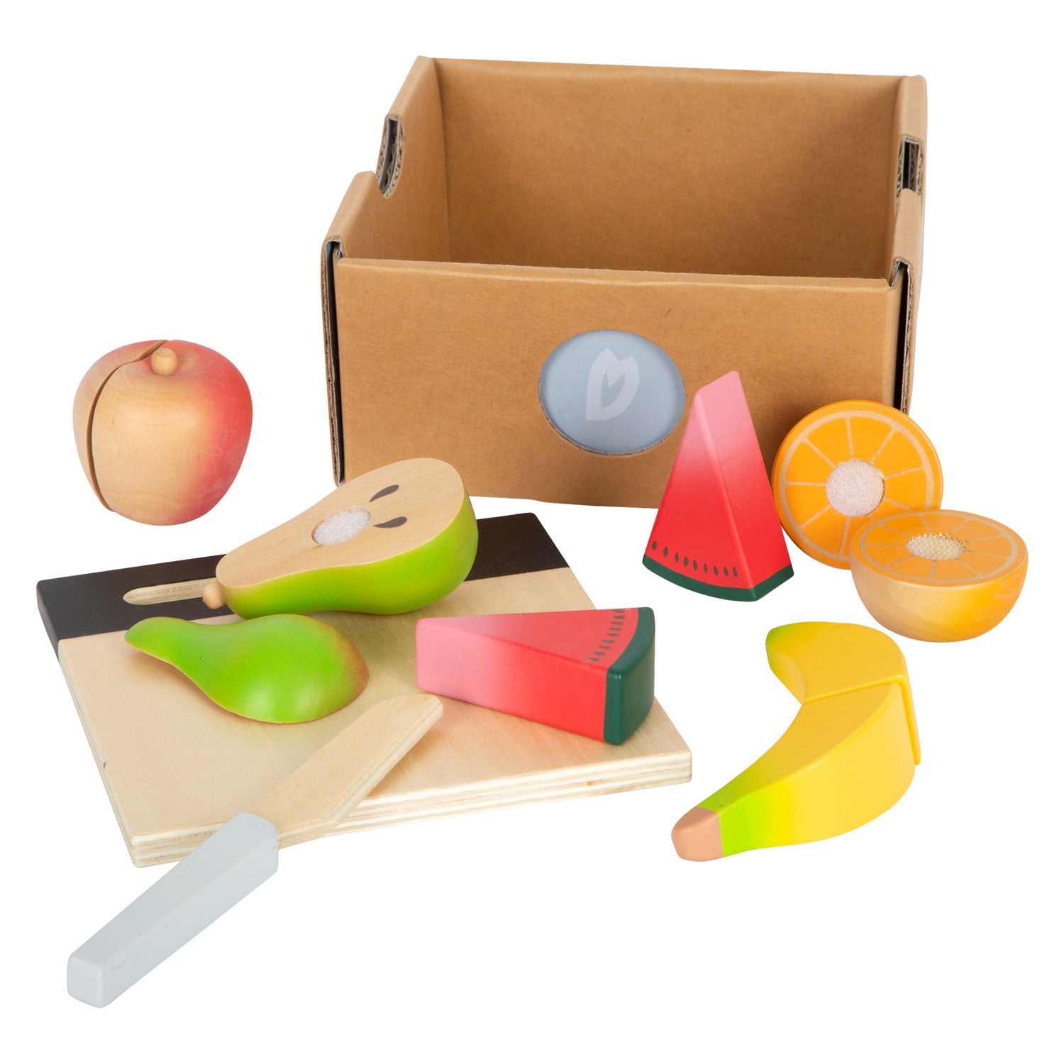 Small foot - wooden cutting and play food fruit set, 13 pieces.