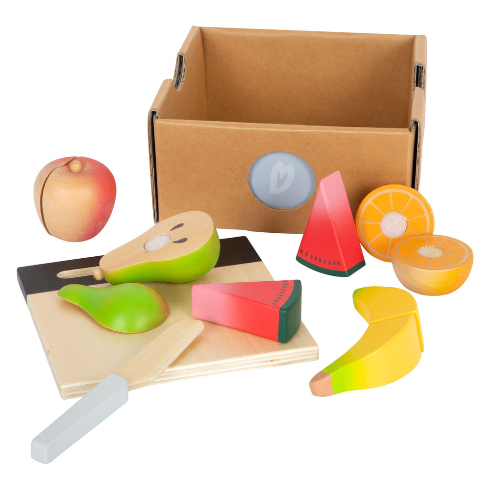 Small foot - wooden cutting and play food fruit set, 13 pieces.