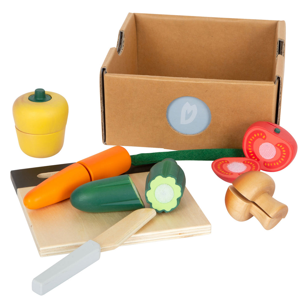 Small Foot - wooden cutting and play food vegetable set, 13-piece.