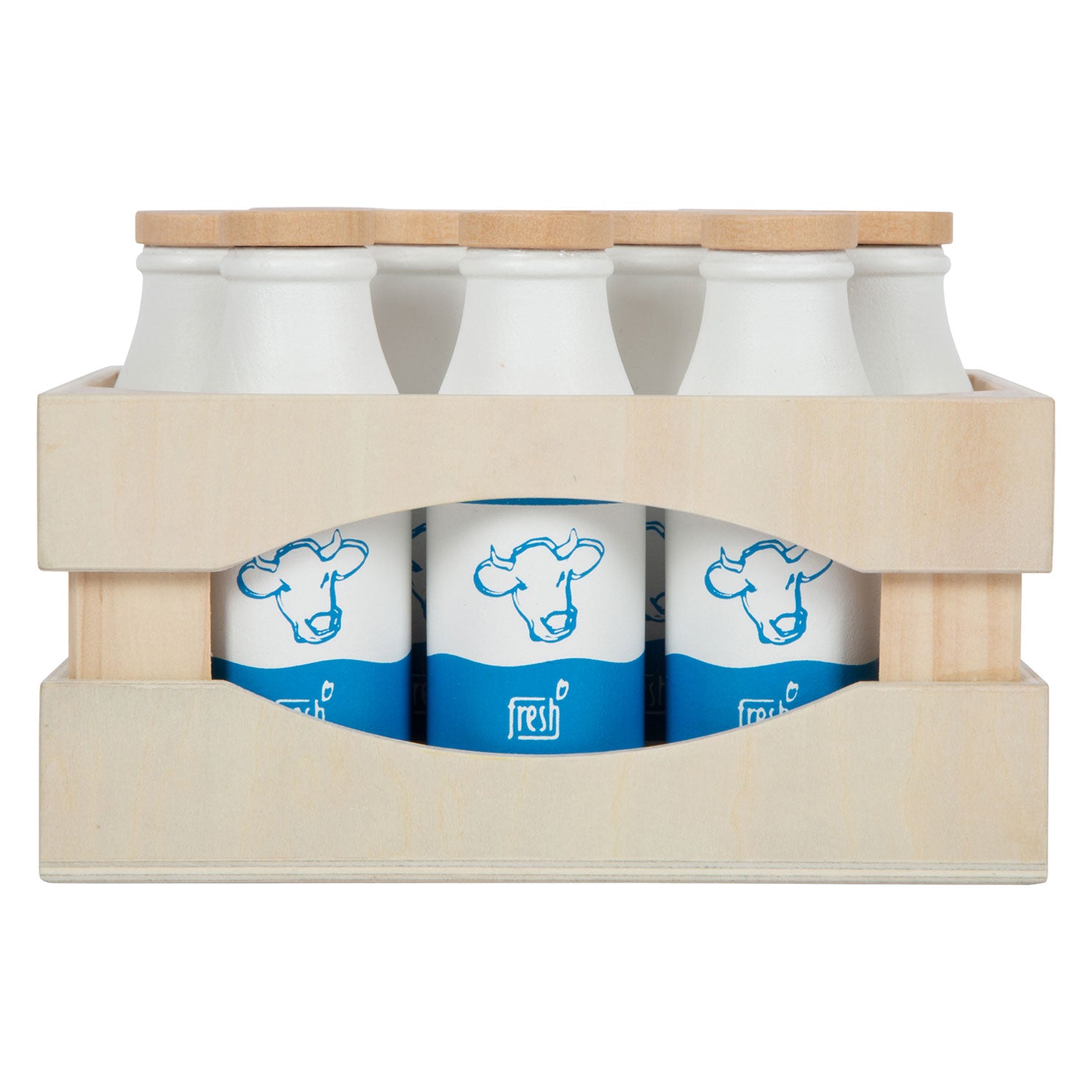 Small foot - houten krat met melkflessen, 12dlg.
