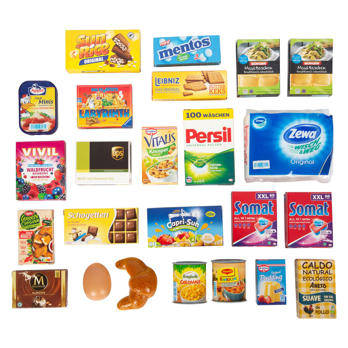 Small foot - play food in a metal shopping basket, 25 pcs.