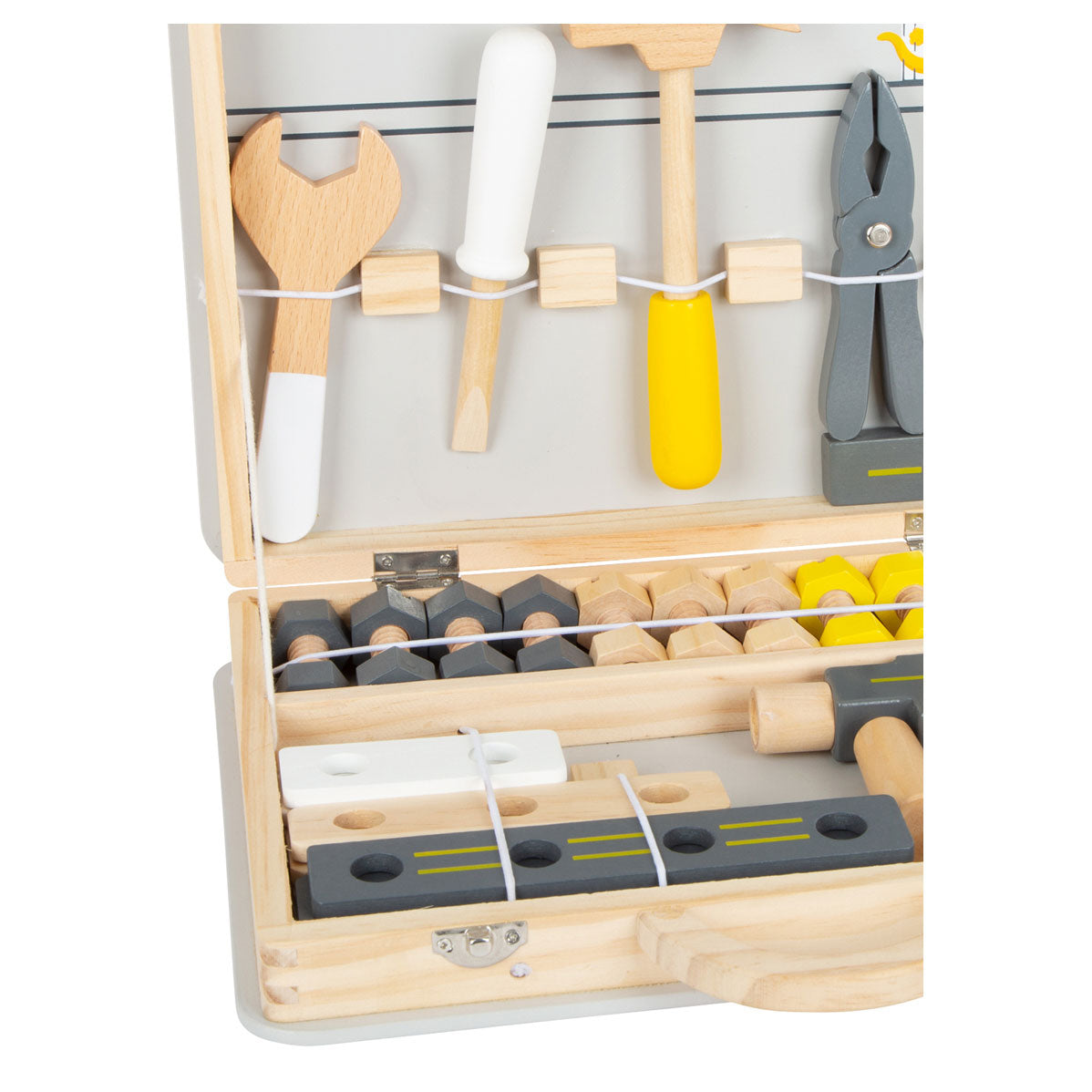 Kleine voet - houten gereedschapskoffer miniwob, 44dlg,