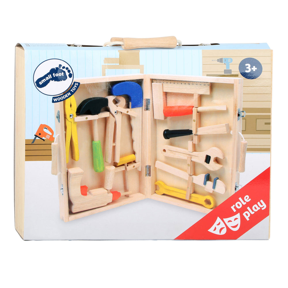 Small foot - wooden toolbox, 13-pc.