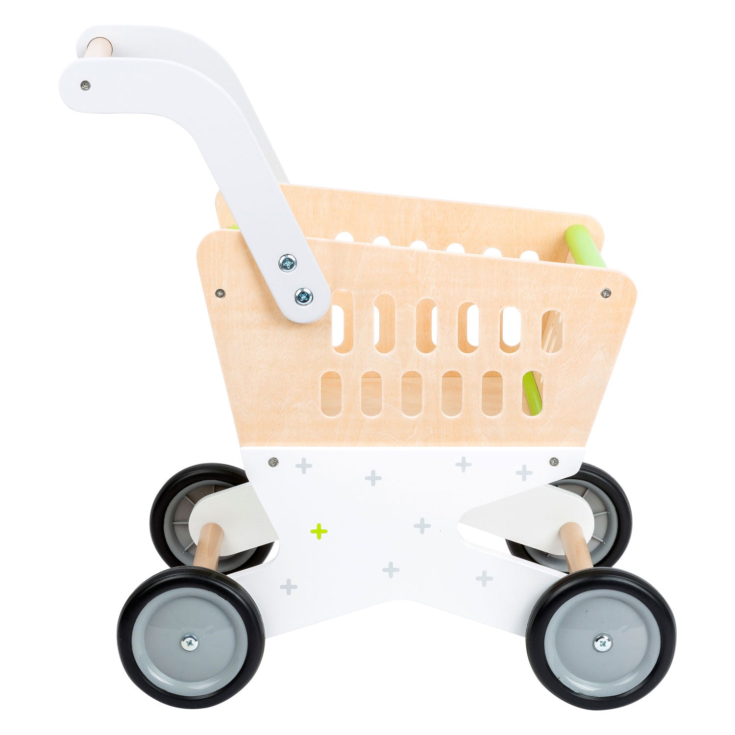 Kleine voet - houten winkelwagen supermarkt