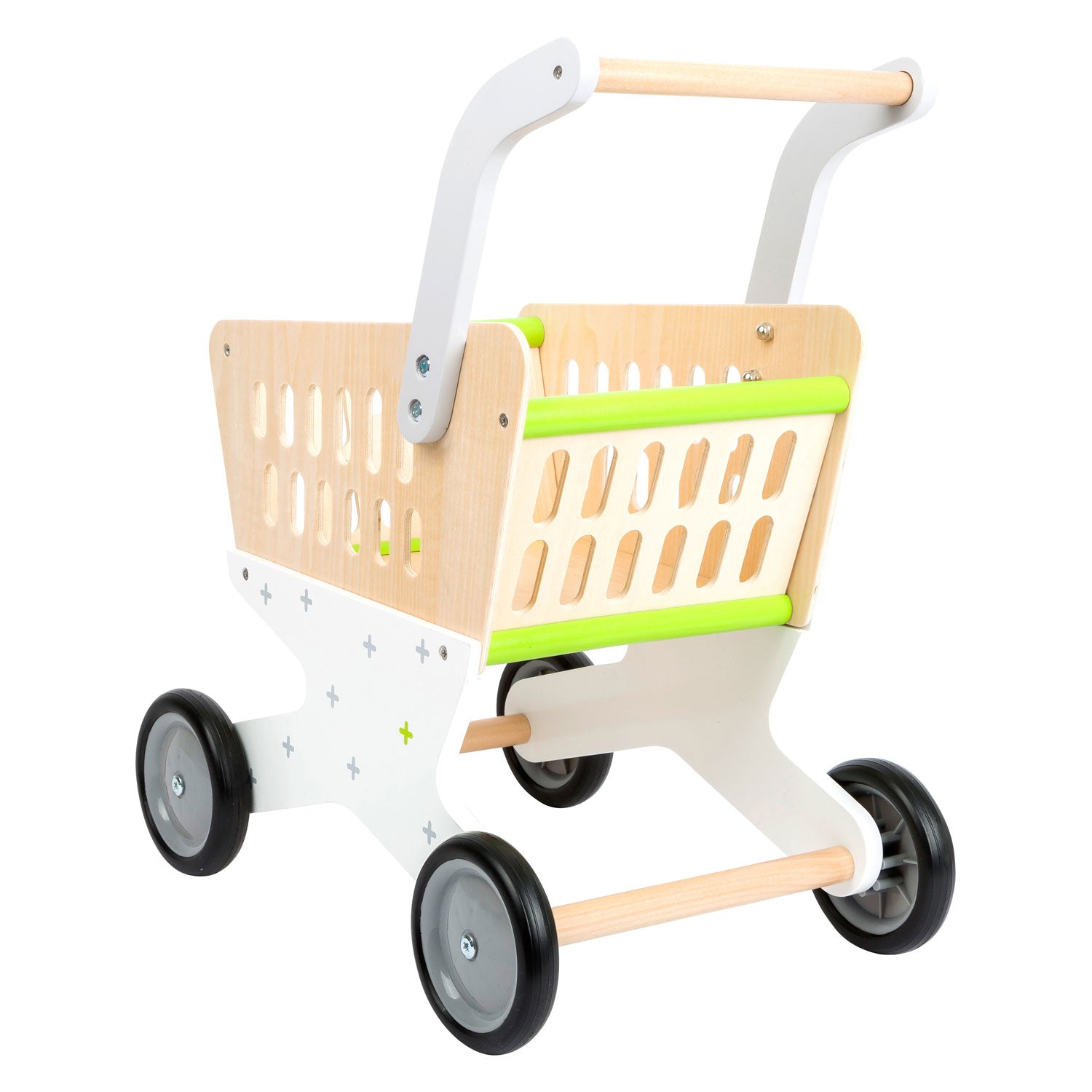 Kleine voet - houten winkelwagen supermarkt