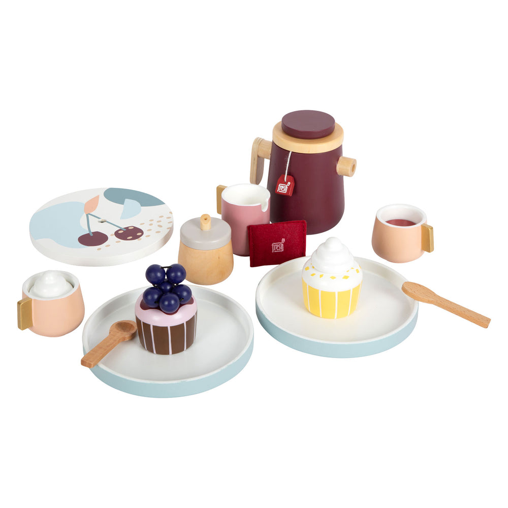 Small foot - wooden coffee and tea set tasty, 16 pcs.