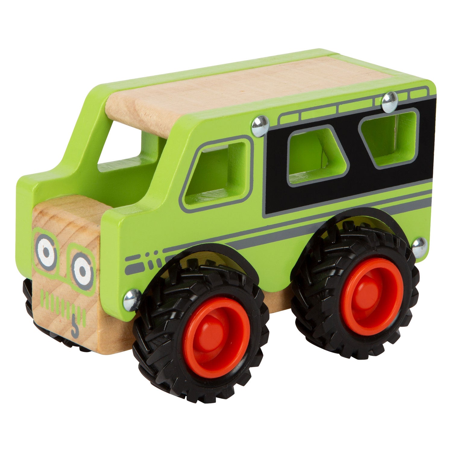Small foot - wooden off-road jeep green