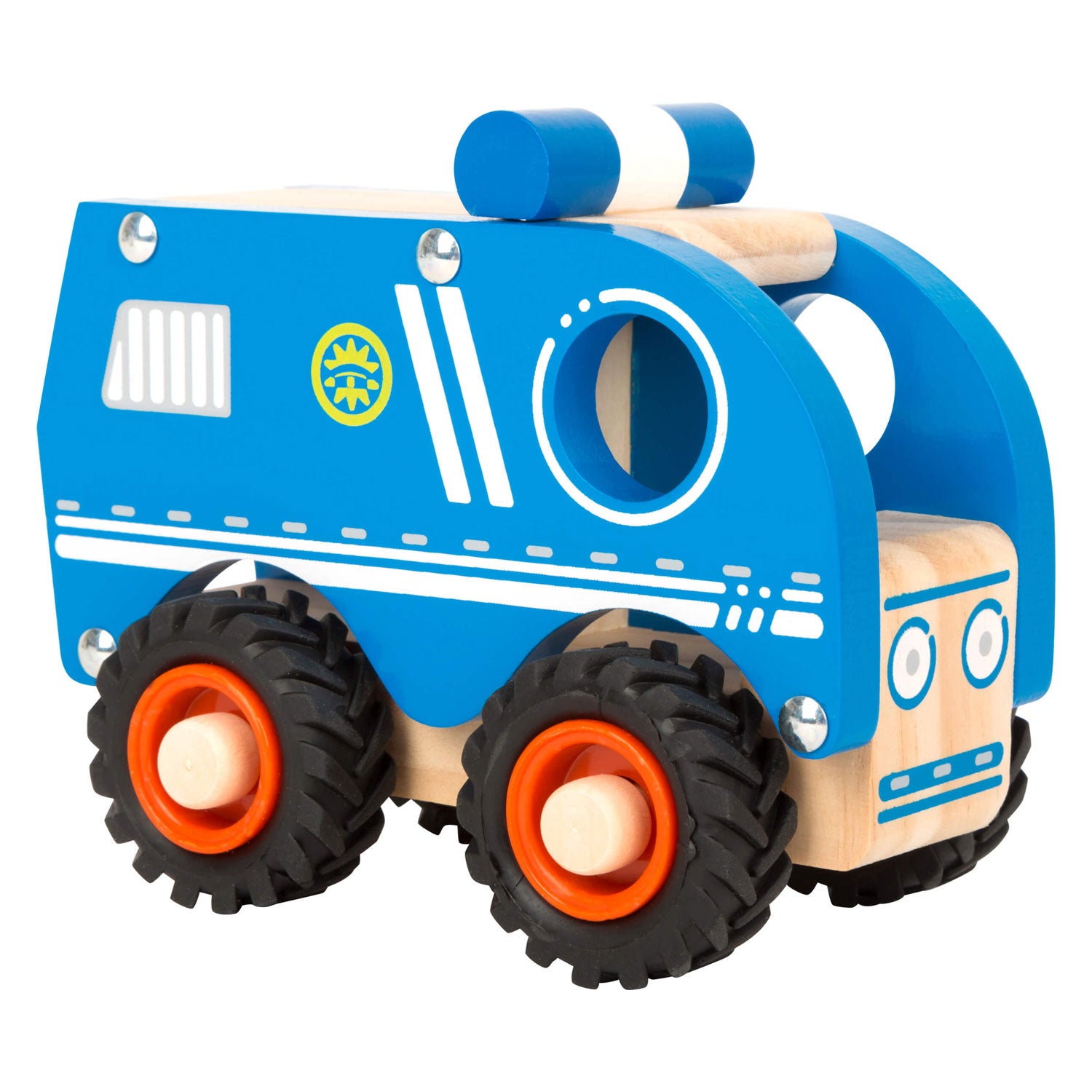 Small foot - wooden police car blue