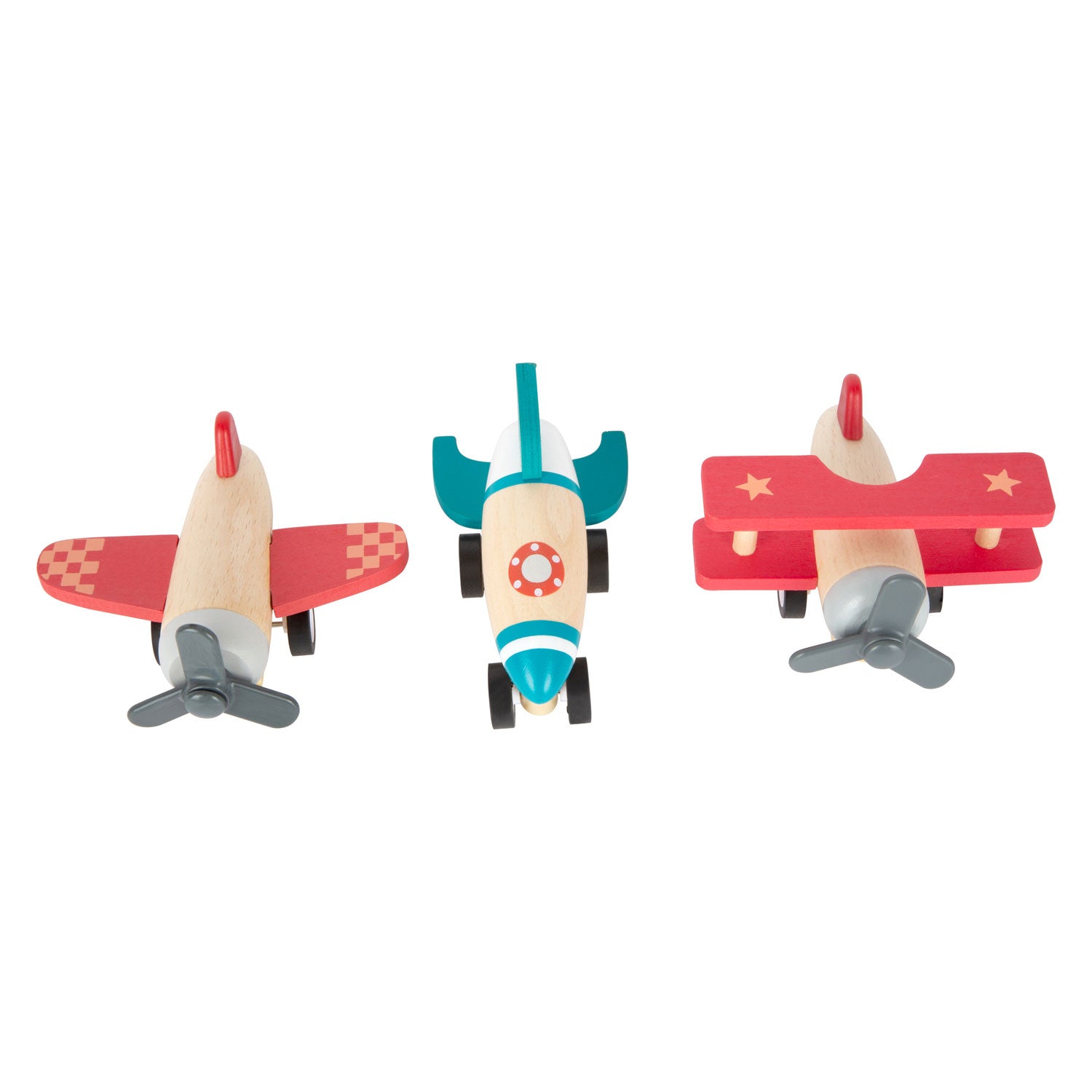 Small foot - Wooden pull-back airplanes, set of 3