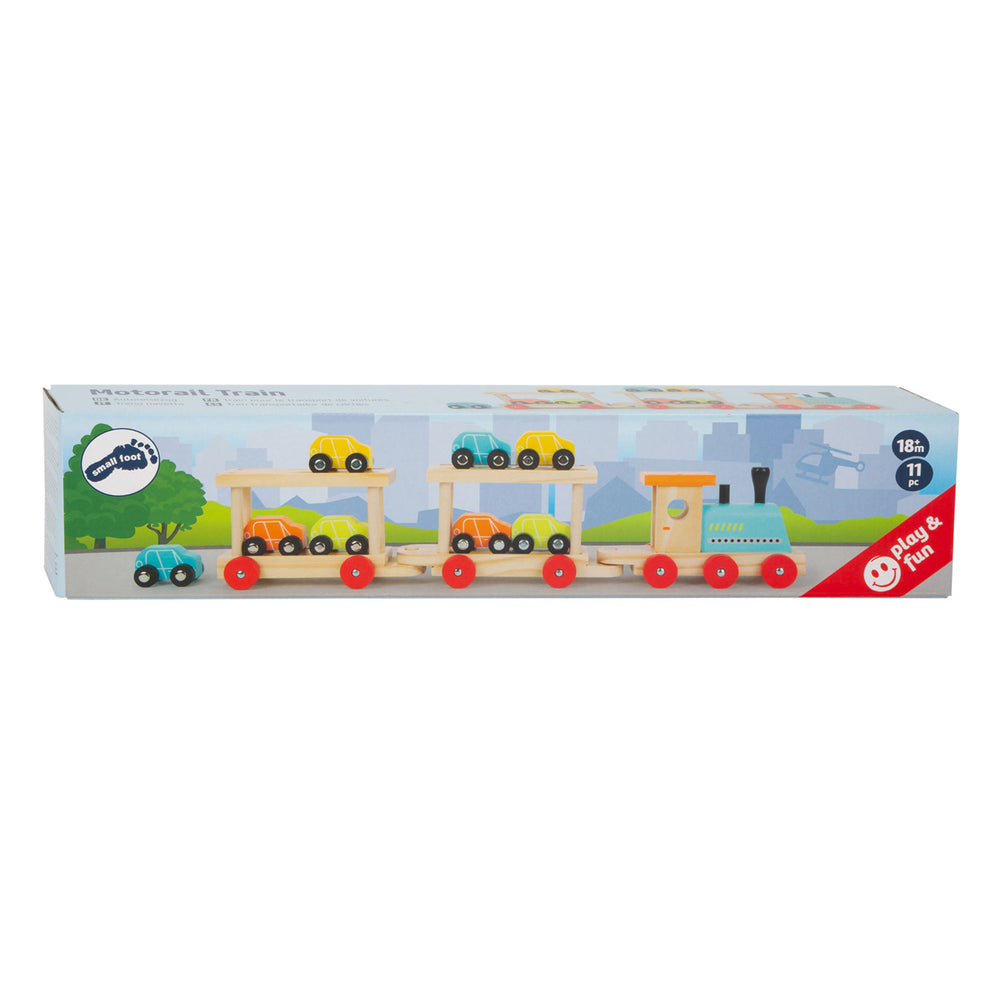 Small Foot Wooden Train Transporter with Cars, 11 pieces