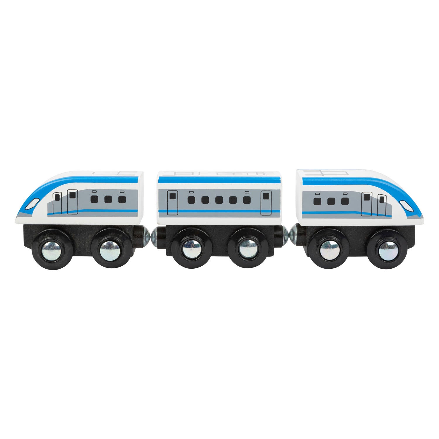Small Foot - Wooden train set with bridge, 60 pcs.