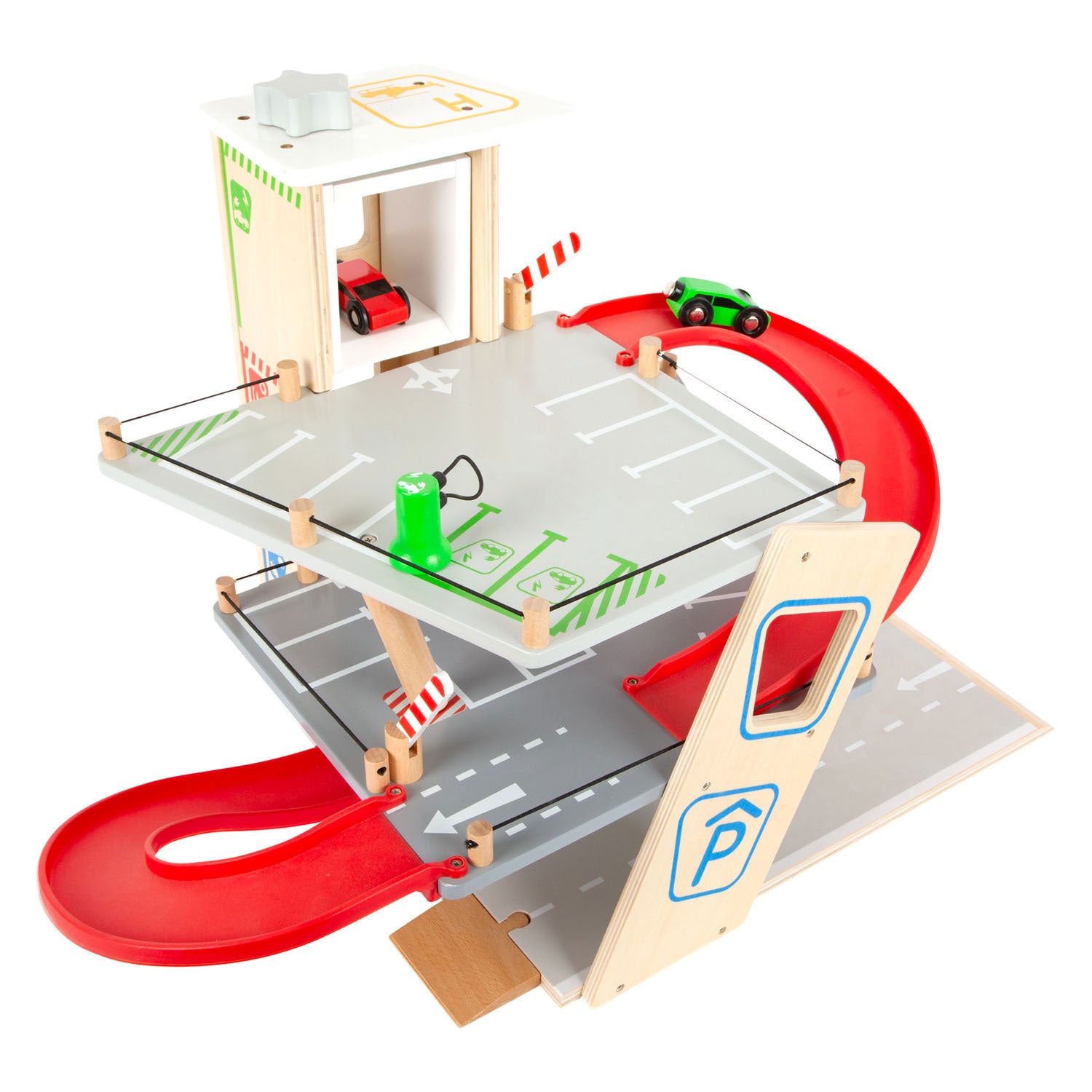 Kleine voet - houten garage met wasstraat