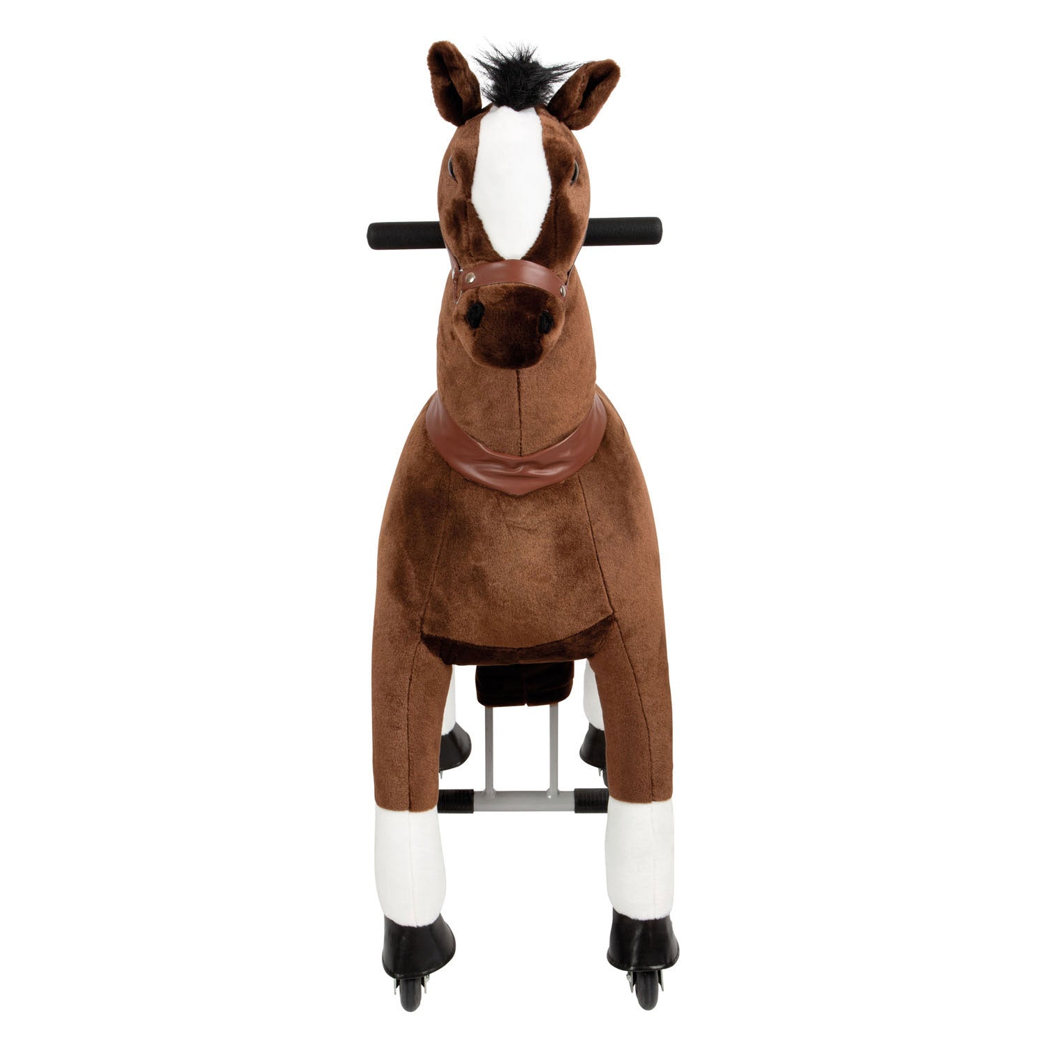 Kleine voet - hobbelpaard op wielen bruin