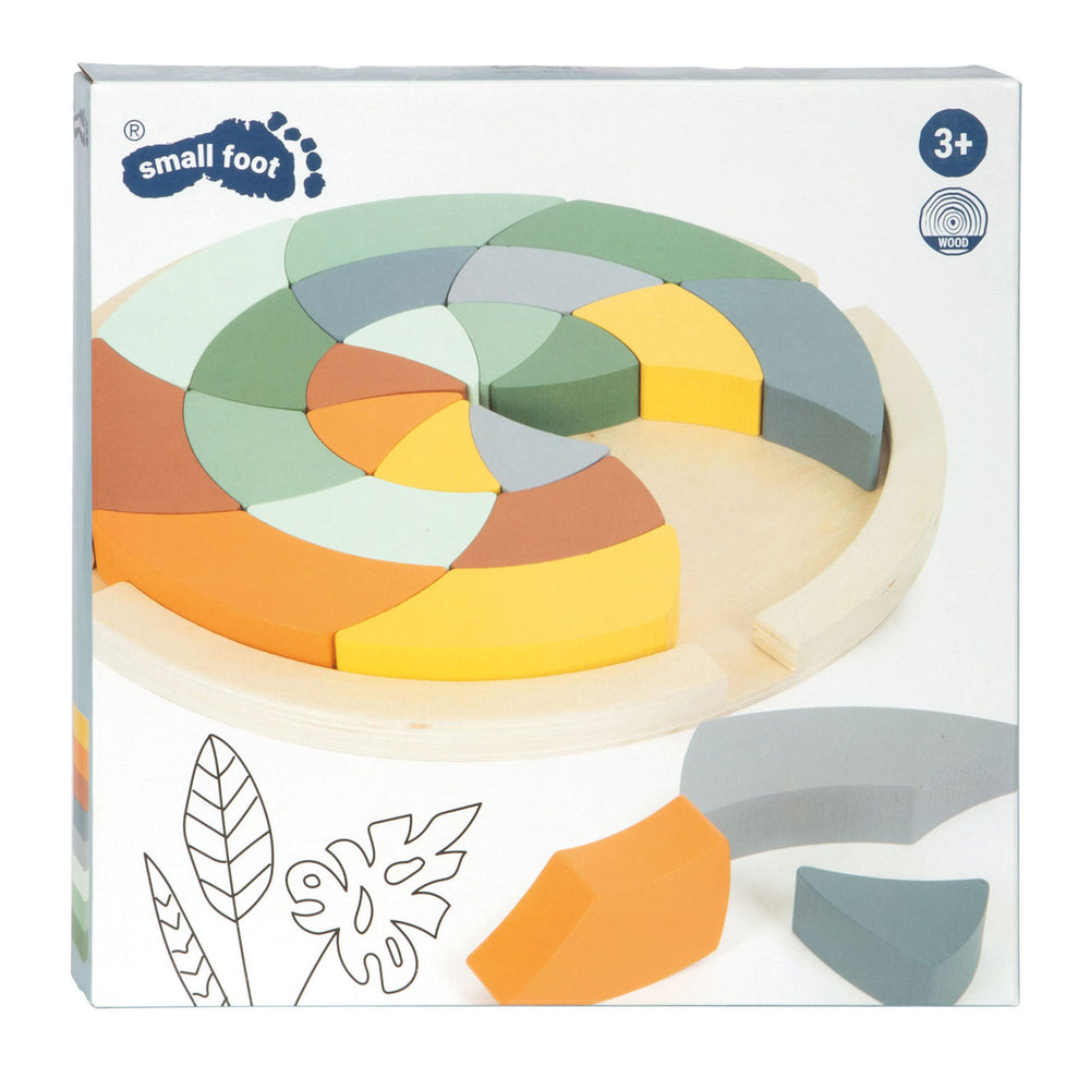 Small foot - wooden shape puzzle safari round, 24 pcs.