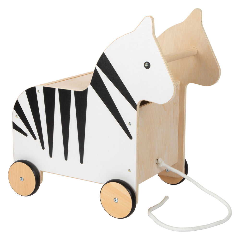 Small foot - wooden toy box and pull-along zebra wildlife