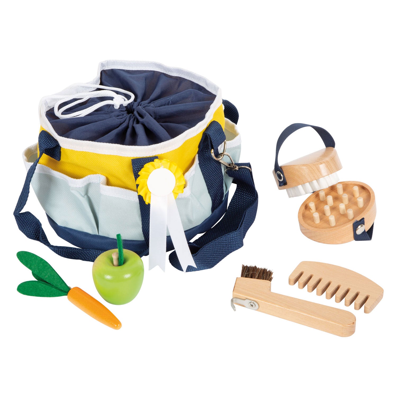 Small foot - houten paardenverzorgingsset met tas, 8dlg.