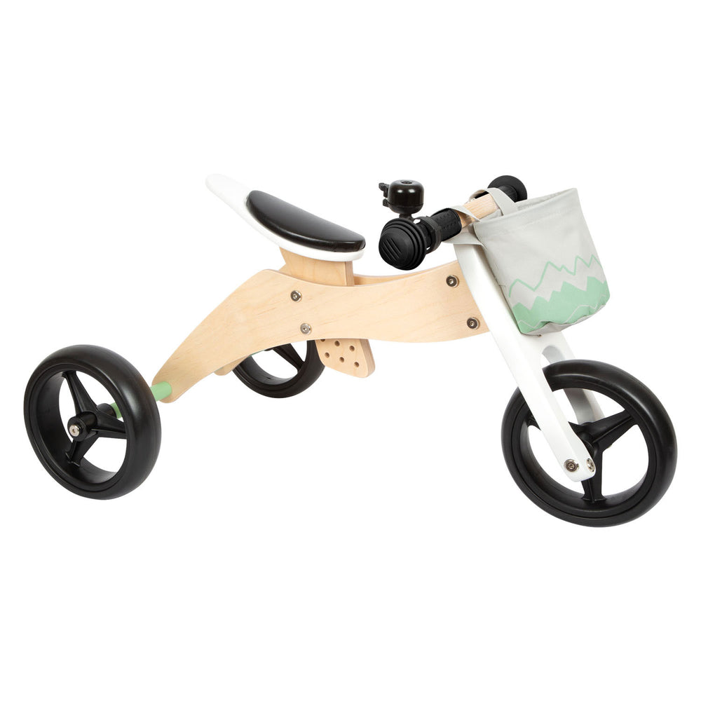 Small Foot - Wooden Training Tricycle Balance Bike 2in1 Sage Green